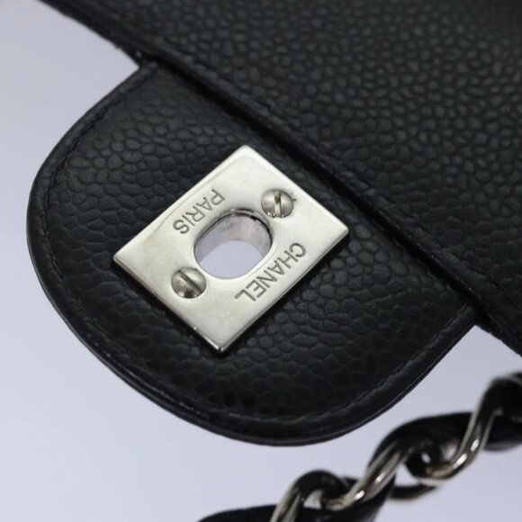 CHANEL Matelasse30 Turn Lock Chain Shoulder Bag Calf Skin Black CC Auth ar11... - Picture 10 of 15